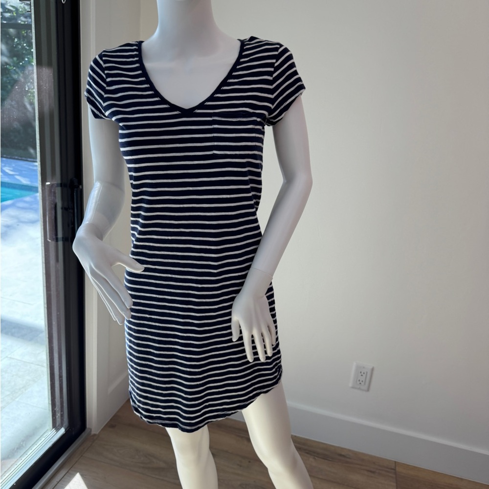 Classic Striped V-Neck Dress